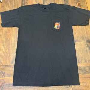Harley-Davidson Gainesville Florida Wolf Fire‎ Pocket T-Shirt Mens Large Black